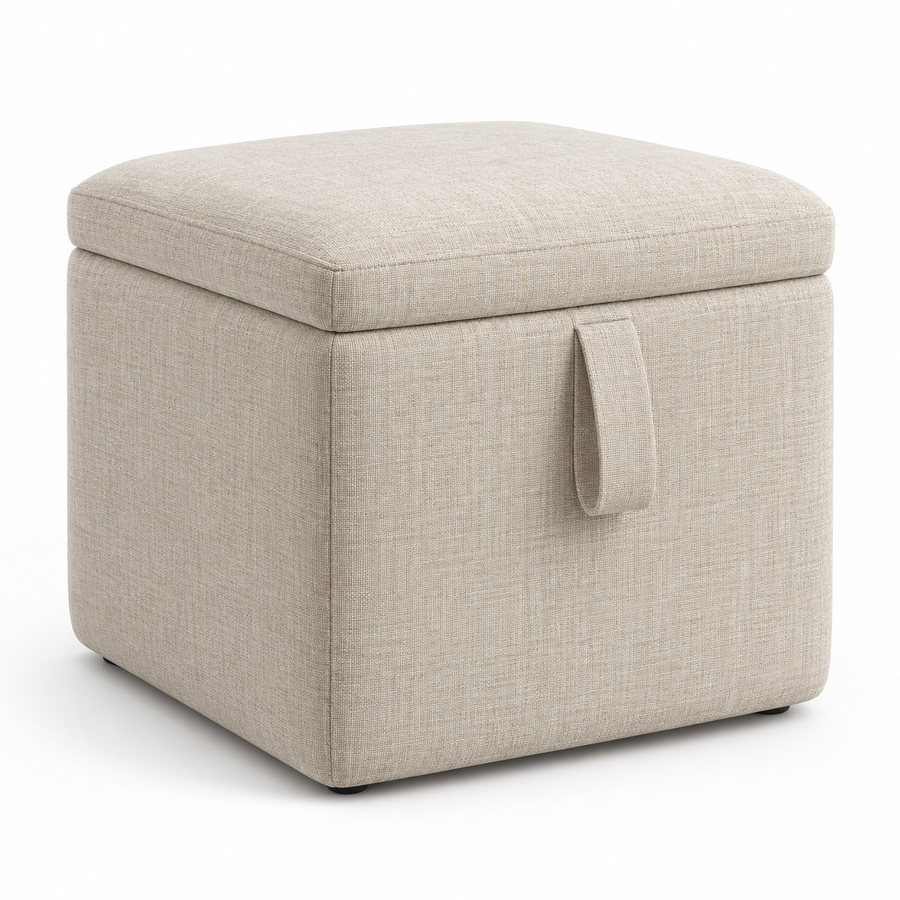 Loop-Handle Storage Ottoman